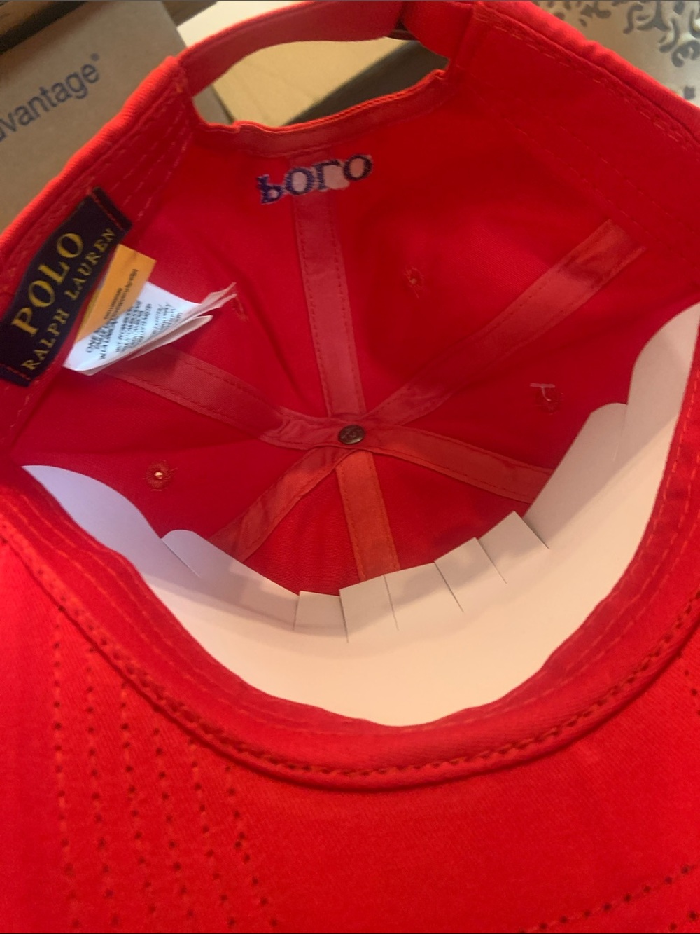 Polo by Ralph Lauren Red Cap with Navy Pony - Picture 6 of 8